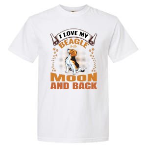 I Love My Beagle To The Moon and Back Garment-Dyed Heavyweight T-Shirt