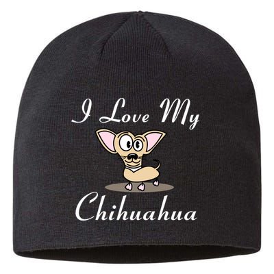 I Love My Chihuahua Sustainable Beanie