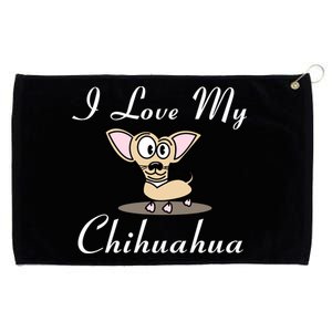 I Love My Chihuahua Grommeted Golf Towel