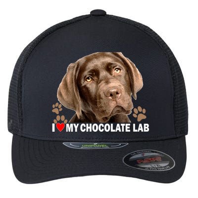 I Love My Chocolate Lab Flexfit Unipanel Trucker Cap