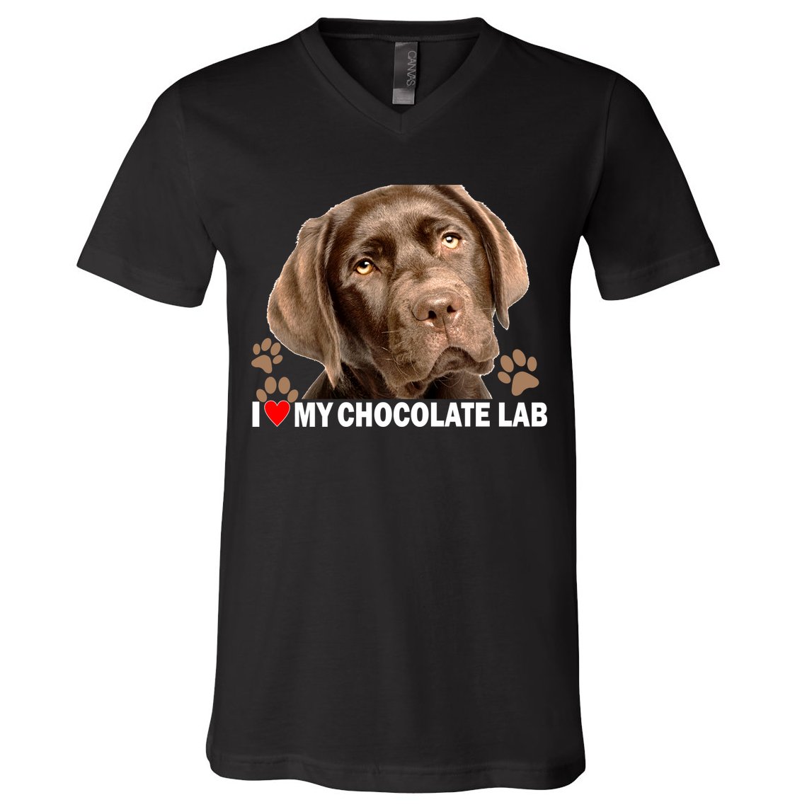 I Love My Chocolate Lab V-Neck T-Shirt