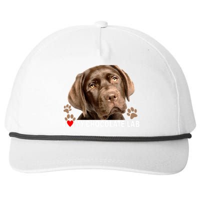 I Love My Chocolate Lab Snapback Five-Panel Rope Hat