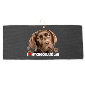 I Love My Chocolate Lab Large Microfiber Waffle Golf Towel