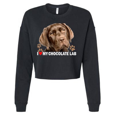 I Love My Chocolate Lab Cropped Pullover Crew
