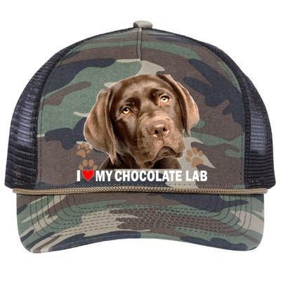 I Love My Chocolate Lab Retro Rope Trucker Hat Cap