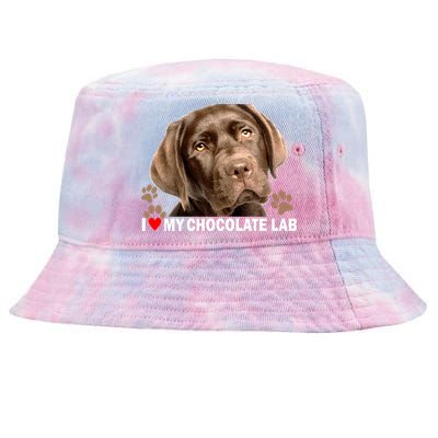 I Love My Chocolate Lab Tie-Dyed Bucket Hat