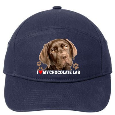 I Love My Chocolate Lab 7-Panel Snapback Hat