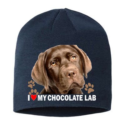 I Love My Chocolate Lab Sustainable Beanie