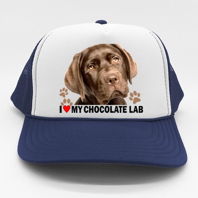 I Love My Chocolate Lab Trucker Hat