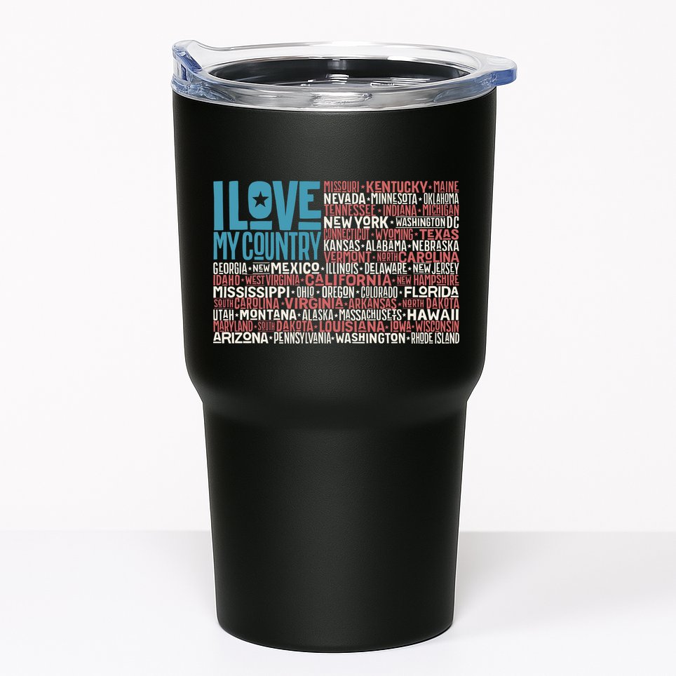 I Love My Country USA State Flag Tumbler
