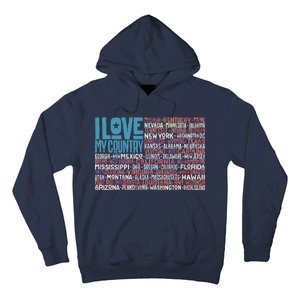 I Love My Country USA State Flag Hoodie