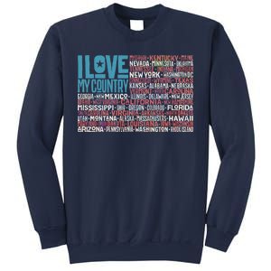 I Love My Country USA State Flag Sweatshirt