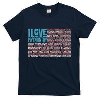 I Love My Country USA State Flag T-Shirt