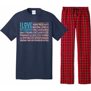 I Love My Country USA State Flag Pajama Set