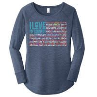 I Love My Country USA State Flag Women's Perfect Tri Tunic Long Sleeve Shirt