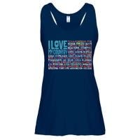 I Love My Country USA State Flag Ladies Essential Flowy Tank