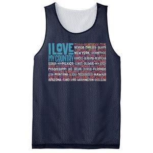 I Love My Country USA State Flag Mesh Reversible Basketball Jersey Tank