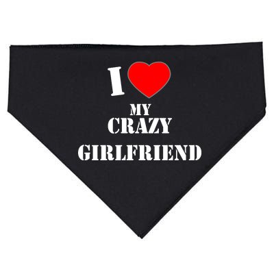 I Love My Crazy Girlfriend USA-Made Doggie Bandana