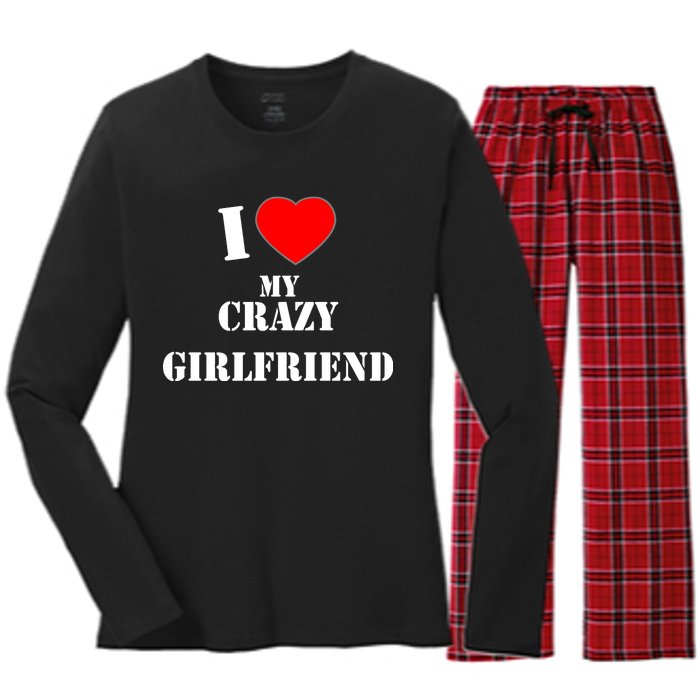 I Love My Crazy Girlfriend Women's Long Sleeve Flannel Pajama Set 