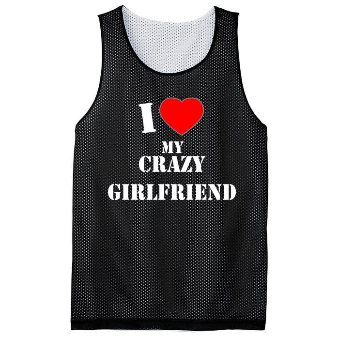 I Love My Crazy Girlfriend Mesh Reversible Basketball Jersey Tank