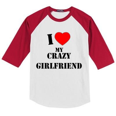 I Love My Crazy Girlfriend Kids Colorblock Raglan Jersey