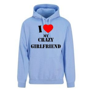 I Love My Crazy Girlfriend Unisex Surf Hoodie