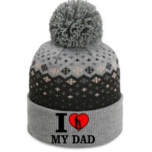 I Love My Dad Heart The Baniff Cuffed Pom Beanie