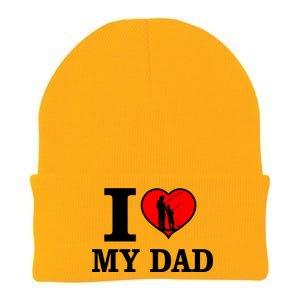 I Love My Dad Heart Knit Cap Winter Beanie