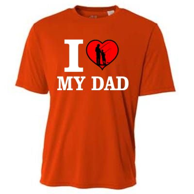 I Love My Dad Heart Cooling Performance Crew T-Shirt