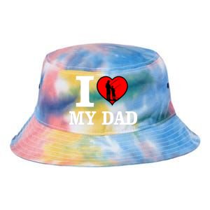 I Love My Dad Heart Tie Dye Newport Bucket Hat