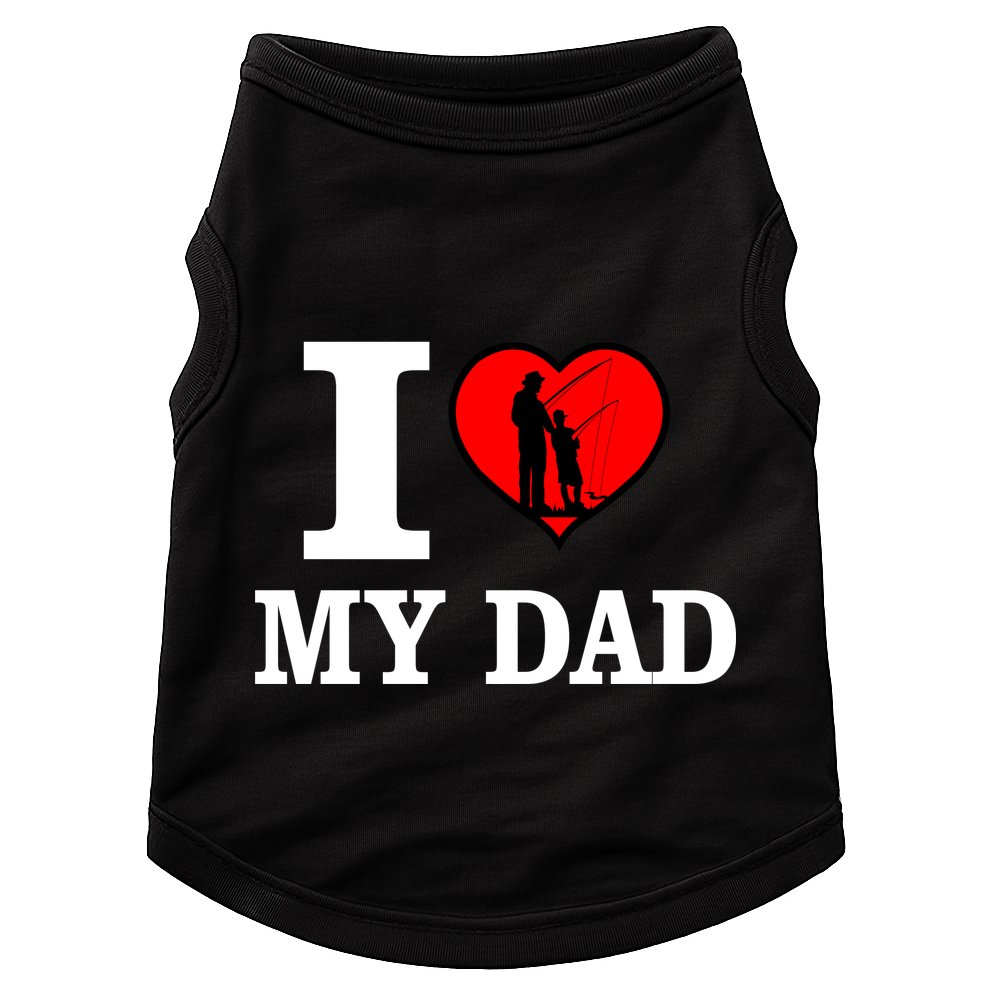 I Love My Dad Heart Doggie Tank
