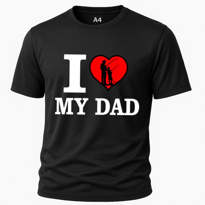 I Love My Dad Heart Cooling Performance Crew T-Shirt