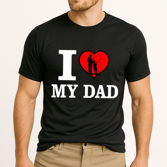 I Love My Dad Heart Cooling Performance Crew T-Shirt