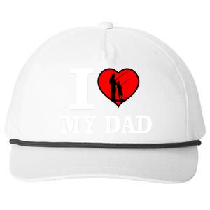 I Love My Dad Heart Snapback Five-Panel Rope Hat