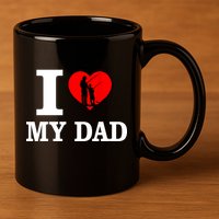 I Love My Dad Heart 11oz C Handle Ceramic Mug