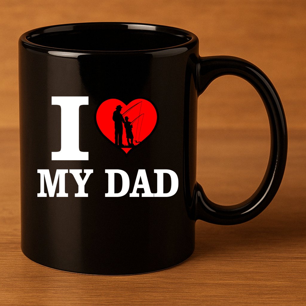 I Love My Dad Heart 11oz C Handle Ceramic Mug