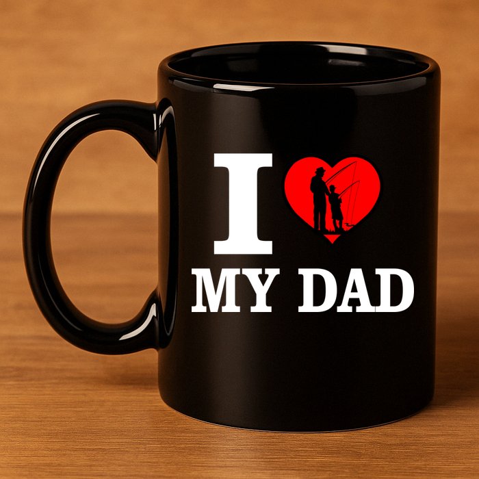 I Love My Dad Heart 11oz C Handle Ceramic Mug
