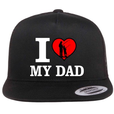 I Love My Dad Heart Flatbill Hat