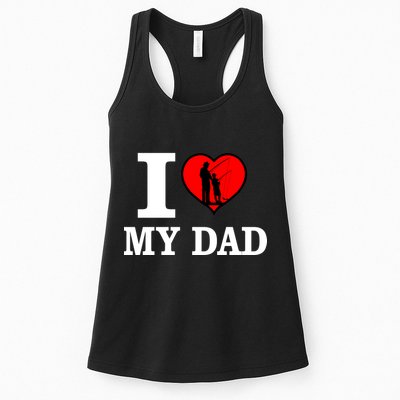 I Love My Dad Heart Womens Tank Top