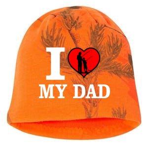 I Love My Dad Heart Kati - Camo Knit Beanie