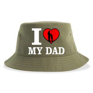 I Love My Dad Heart Sustainable Bucket Hat