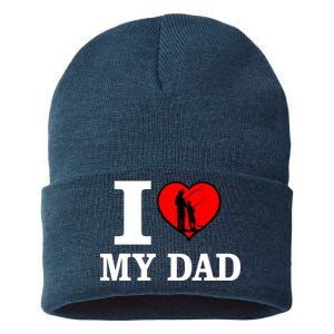 I Love My Dad Heart Sustainable Knit Beanie