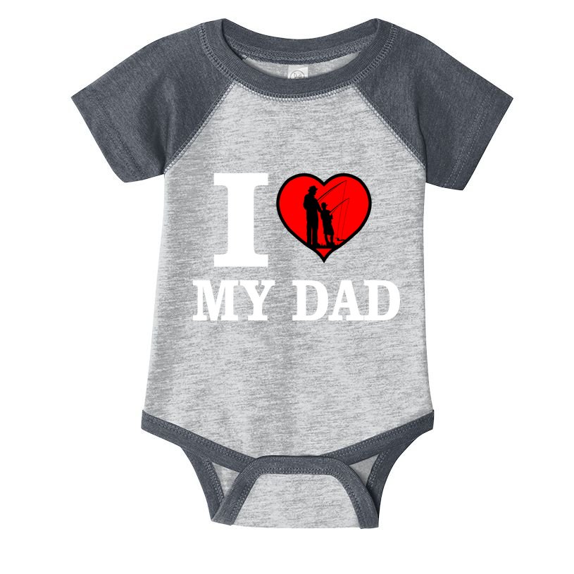 I Love My Dad Heart Infant Baby Jersey Bodysuit