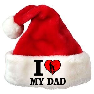 I Love My Dad Heart Premium Christmas Santa Hat