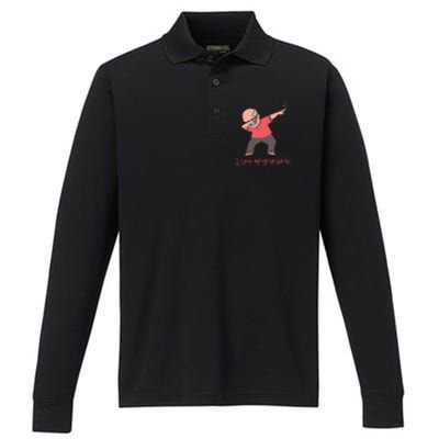 I Love My Granddab Performance Long Sleeve Polo