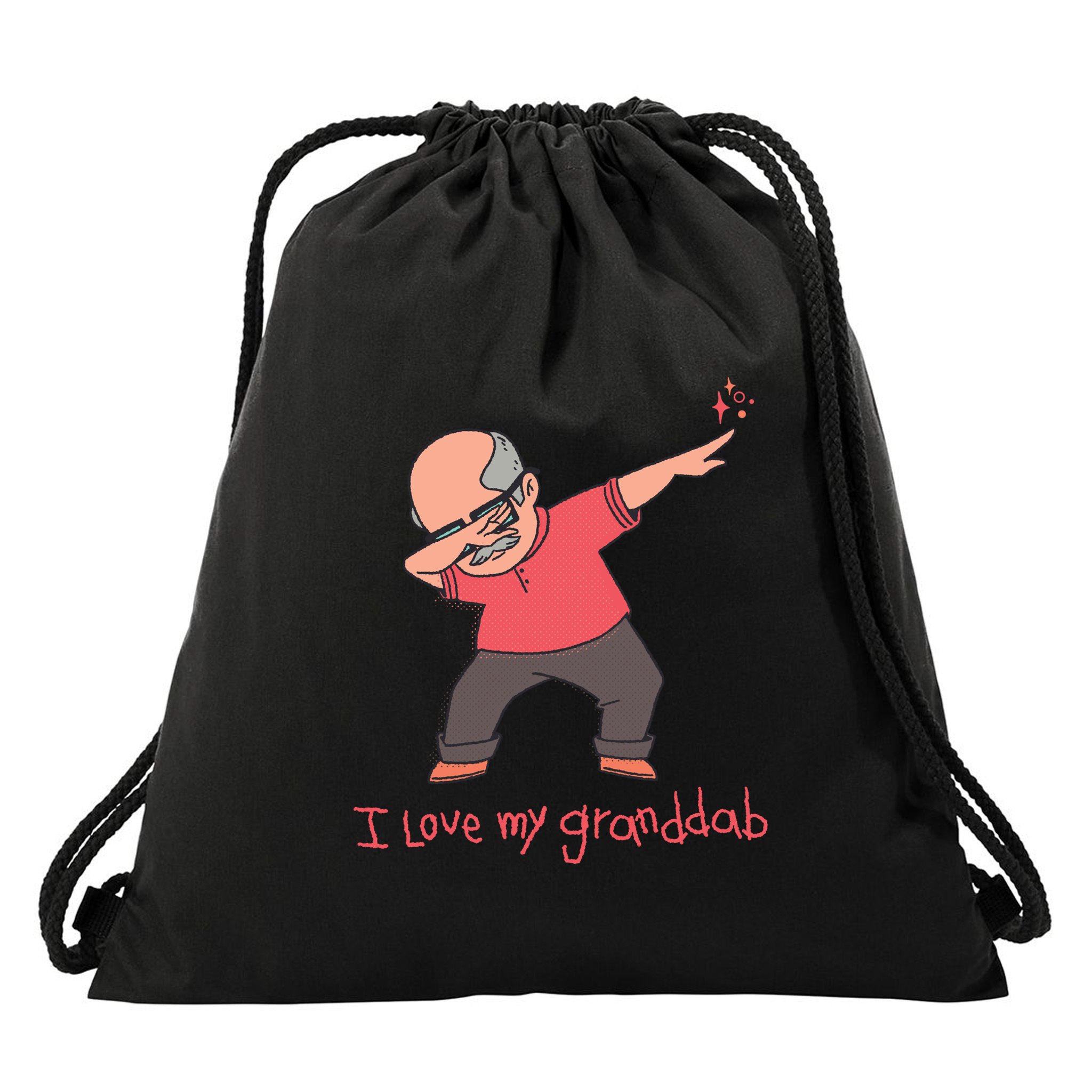 I Love My Granddab Drawstring Bag