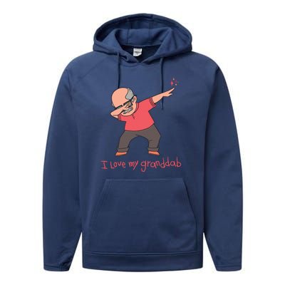 I Love My Granddab Performance Fleece Hoodie