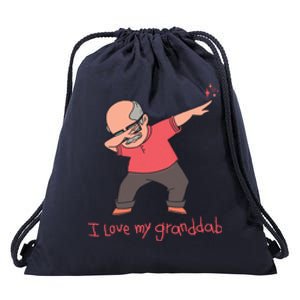 I Love My Granddab Drawstring Bag