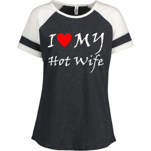 I Love My Hot Wife Enza Ladies Jersey Colorblock Tee