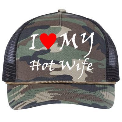 I Love My Hot Wife Retro Rope Trucker Hat Cap